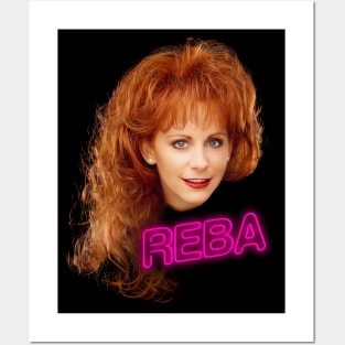 Reba // Neon-Style 80s Fan Design Posters and Art